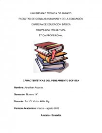 CARACTERÍSTICAS DEL PENSAMIENTO SOFISTA. Página 1