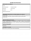 INFORME PSICOPEDAGOGICO IDENTIFICACION DEL ALUMNO (A)