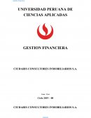 GESTION FINANCIERA CIUDARIS CONSULTORES INMOBILIARIOS S.A.