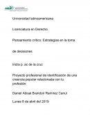 SEMANA 1. IDENTIFICACIÓN DE UNA CREENCIA POPULAR RELACIONADA CON TU PROFESIÓN
