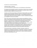 FILOSOFIA DE LA EDUCACION INFANTIL HABLEMOS SOBRE LA INFANCIA