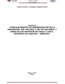 PROYECTO: “FORTALECIMIENTO DE SENSIBILIZACIÓN EN LA PREVENCIÓN DEL VIH/SIDA Y TBC EN LOS NIÑOS Y NIÑAS DE LOS DISTRITOS DE CHALA Y ATICO, PROVINCIA DE CARAVELI - AREQUIPA”