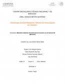 Programa de mantenimiento preventivo para equipo de trabajo