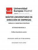 POLÍTICA DE PRODUCTO Y PRECIO
