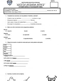 EXAMEN MENSUAL DE RAZONAMIENTO VERBAL. Página 1