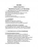 DESAFIOS ACTUALES A LA FE RELIGIOSA