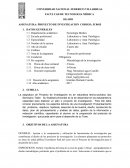 SILABO ASIGNATURA: PROYECTO DE INVESTIGACION CODIGO: 5C00