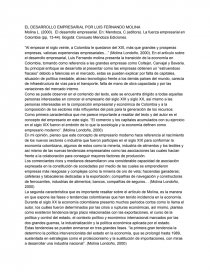 Reseña: EL DESARROLLO EMPRESARIAL POR LUIS FERNANDO MOLINA. Página 1