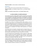 Título de la reseña: la crisis mundial y el cambio estructural