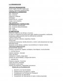 LA ORGANIZACION TIPOS DE ORGANIZACION