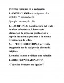 Errores en la redaccion