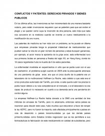 CONFLICTOS Y PATENTES: DERECHOS PRIVADOS Y BIENES PUBLICOS. Página 1