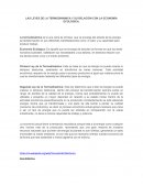 LAS LEYES DE LA TERMODINÁMICA Y SU RELACIÓN CON LA ECONOMÍA ECOLÓGICA
