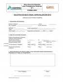 SOLICITUD DE BECA ANUAL ESPECIALIZACIÓN 2019