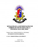 Mitigación de la deforestación por cambios de uso de suelo en la provincia Vaca Diez, Beni
