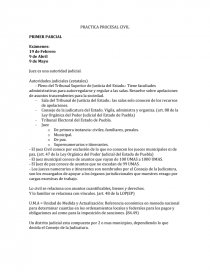 PRACTICA PROCESAL CIVIL PRIMER PARCIAL. Página 1