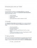 Entrevista para niño con TDAH