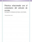 Práctica relacionada con el comentario del artículo de revista. Sociología de las Relaciones de Género y de la Familia