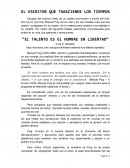 EL ESCRITOR QUE TRASCIENDE LOS TIEMPOS