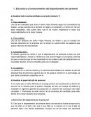 Estructura y funcionamiento del departamento de personal