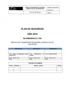 PLAN DE SEGURIDAD. BLUEMINERALS LTDA