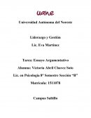 Ensayo Argumentativo . Liderazgo y Gestión