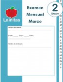 Examen de ESPAÑOL segundo grado