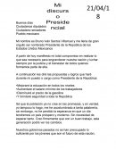 Discurso de Presidente de la República de los Estados Unidos Mexicanos