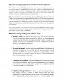 Factores de calidad total en el ámbito empresarial