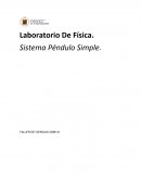 Laboratorio De Física. Sistema Péndulo Simple