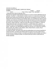 PRUEBA PLAN LECTORLIBRO:”CAMPOS DE FRESAS”. Página 1