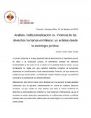 Análisis: institucionalización vs. Vivencia de los derechos humanos en México: un análisis desde la sociología jurídica