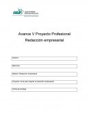 Avance V Proyecto Profesional Redacción empresarial