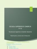 PLANIFICACIÓN Y CONTROL DE LA PRODUCCION