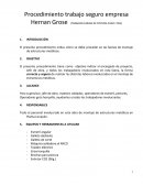 Procedimiento trabajo seguro empresa Hernan Grose