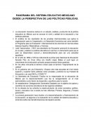PANORAMA DEL SISTEMA EDUCATIVO MEXICANO DESDE LA PERSPECTIVA DE LAS POLÍTICAS PÚBLICAS