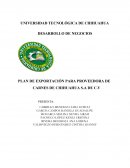 PLAN DE EXPORTACIÓN PARA PROVEEDORA DE CARNES DE CHIHUAHUA S.A DE C.V