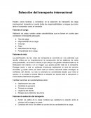 Selección del transporte internacional