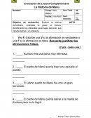 Evaluación De Lectura Complementaria La Historia de Manú