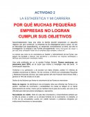 POR QUÉ MUCHAS PEQUEÑAS EMPRESAS NO LOGRAN CUMPLIR SUS OBJETIVOS