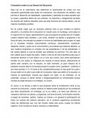 Comentario Ley General de Educación