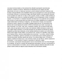 “COMO INFLUYEN LA PERSEPCION SENSORIAL EN LA OPTENCION DEL CONOCIMIENTO”. Página 1