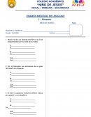 EXAMEN MENSUAL DE LENGUAJE