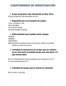 CUESTIONARIO DE INVESTIGACIÓN donaciones de sangre