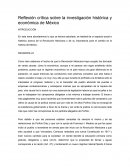 Reflexión crítica sobre la investigación histórica y económica de México