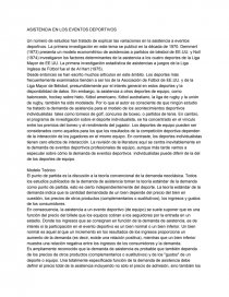 ASISTENCIA EN LOS EVENTOS DEPORTIVOS. Página 1