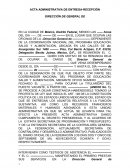 Acta Administrativa de entrega recepción