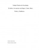El delito y los autores sociólogos: Comte, Marx, Weber y Durkheim