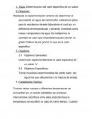 Determinación del calor específico de un solido