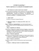 Actividad de aprendizaje 1. Nuestra experiencia en la evaluación del desempeño docente